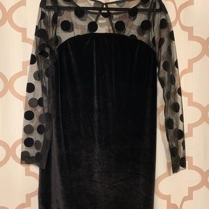 Black BCBG Velvet Open Back Dress